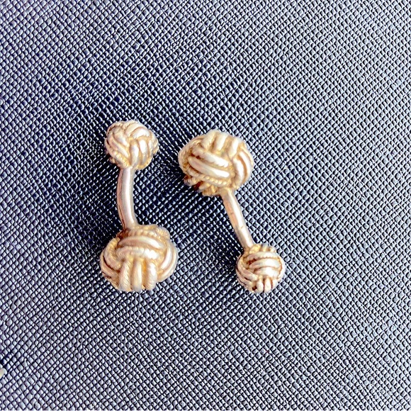 Vintage SILVER knot cuff links